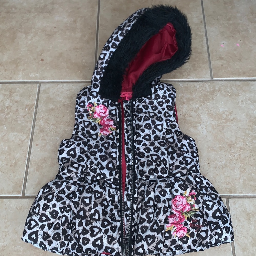 Girls Betsey Johnson Cheetah Print Vest
